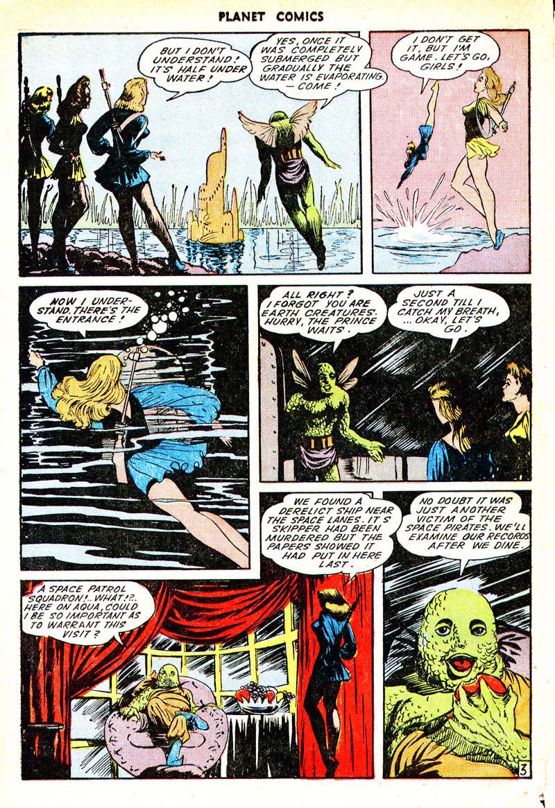 Planet Comics #33 (Fiction House), page 38. Public domain (US).