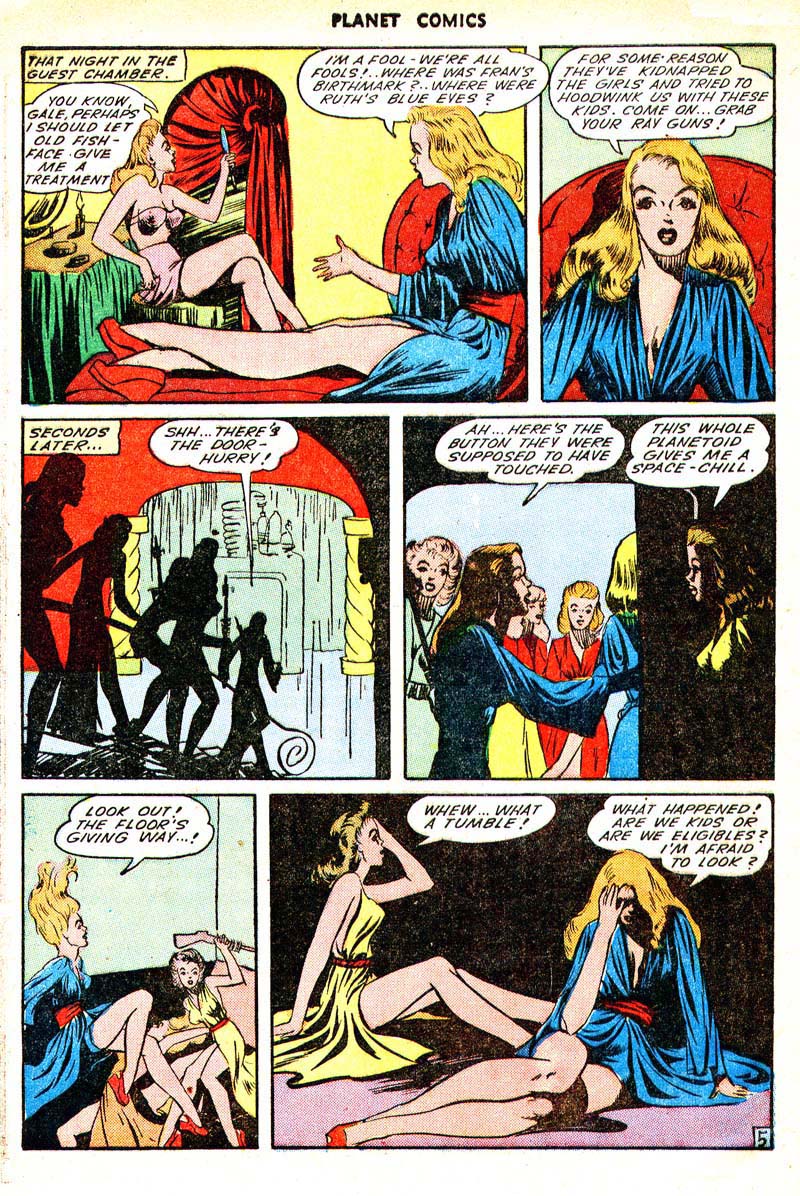 Planet Comics #33 (Fiction House), page 40. Public domain (US).