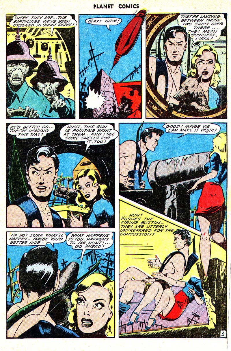 Planet Comics #33 (Fiction House), page 5. Public domain (US).