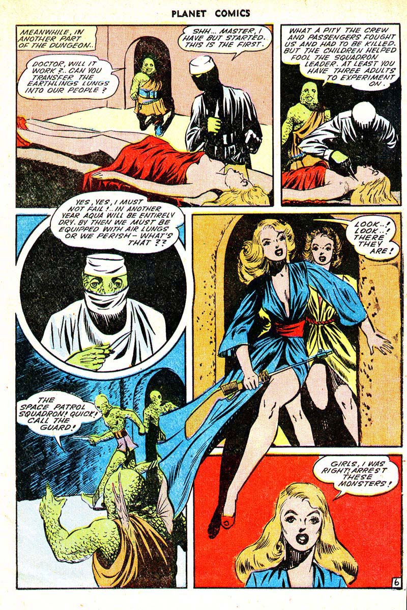 Planet Comics #33 (Fiction House), page 41. Public domain (US).