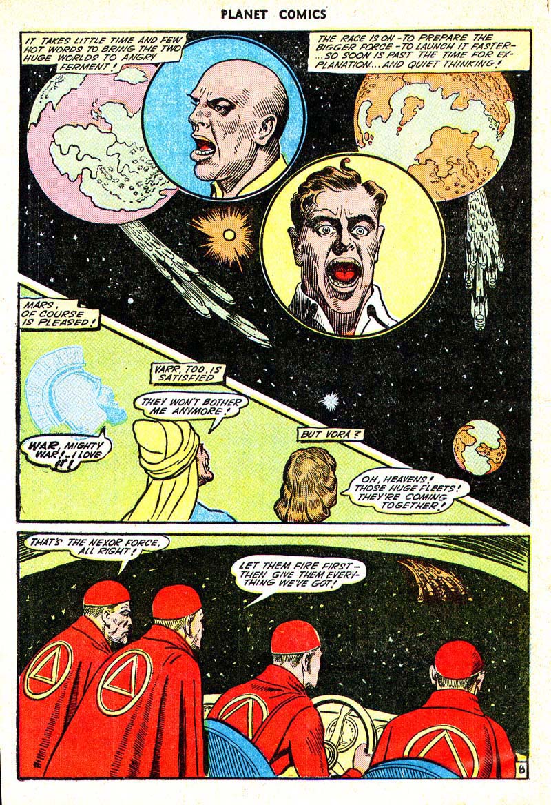 Planet Comics #33 (Fiction House), page 48. Public domain (US).