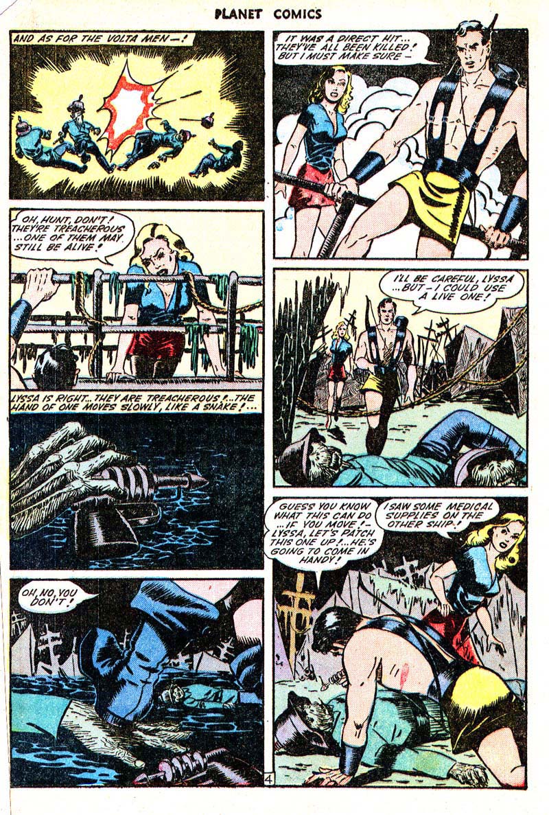 Planet Comics #33 (Fiction House), page 6. Public domain (US).