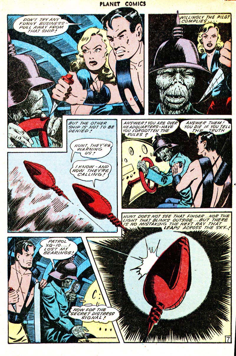 Planet Comics #33 (Fiction House), page 9. Public domain (US).