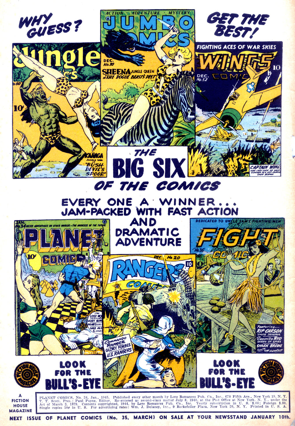 Planet Comics #34 (Fiction House), page 2. Public domain (US).