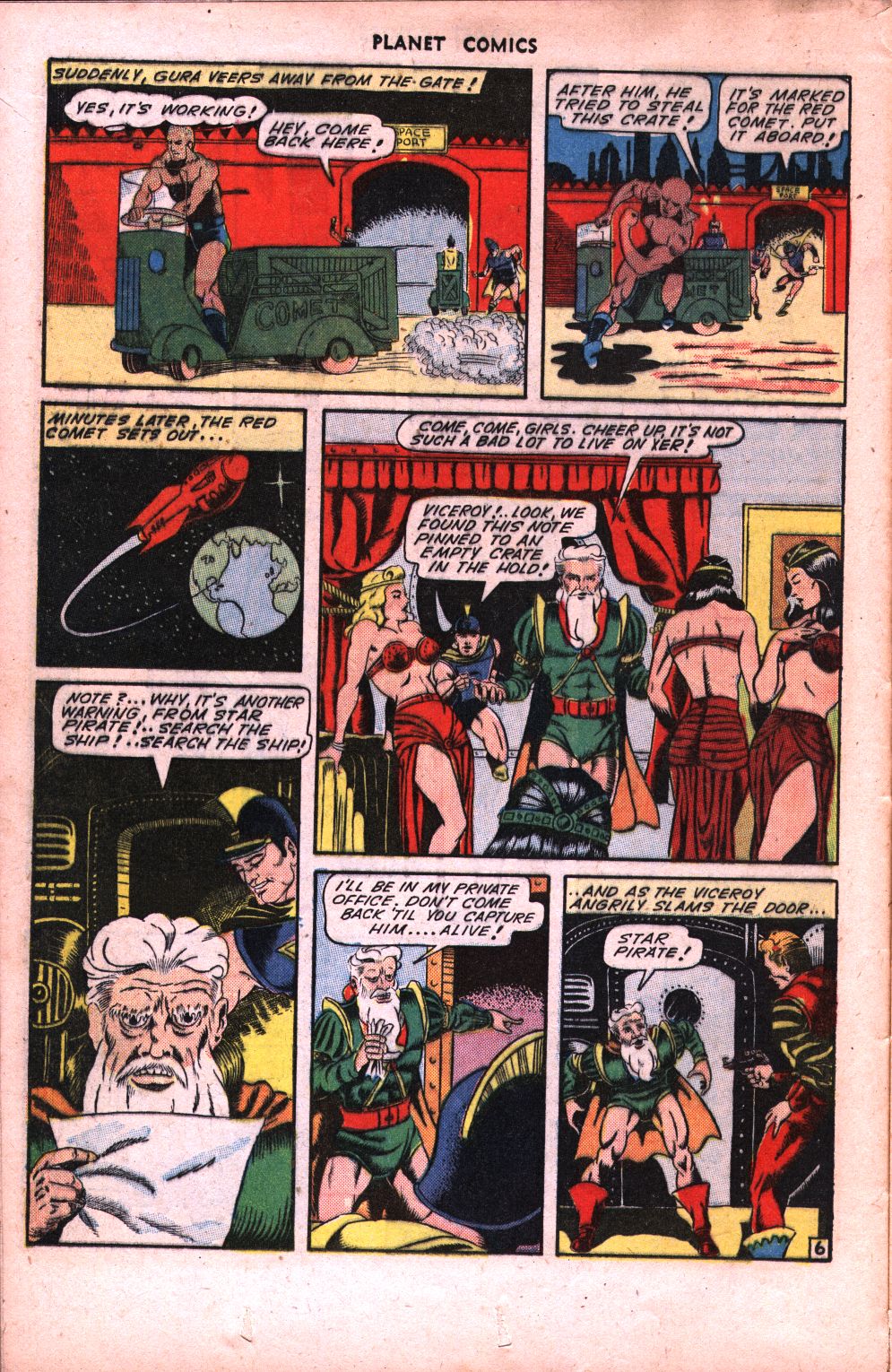 Planet Comics #34 (Fiction House), page 16. Public domain (US).