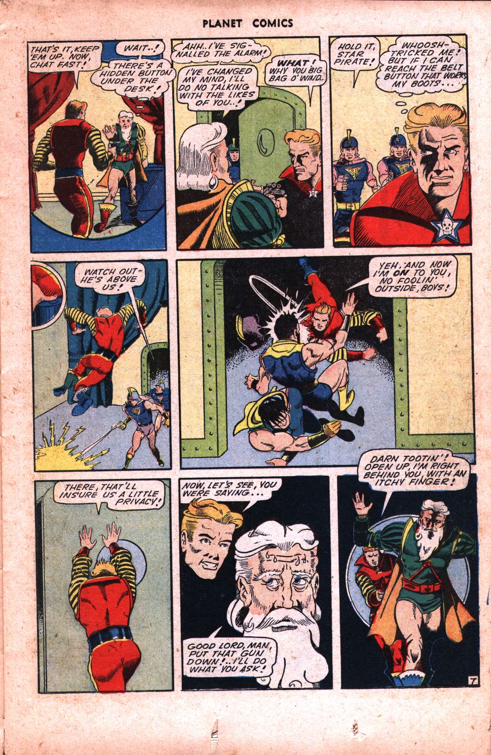 Planet Comics #34 (Fiction House), page 17. Public domain (US).