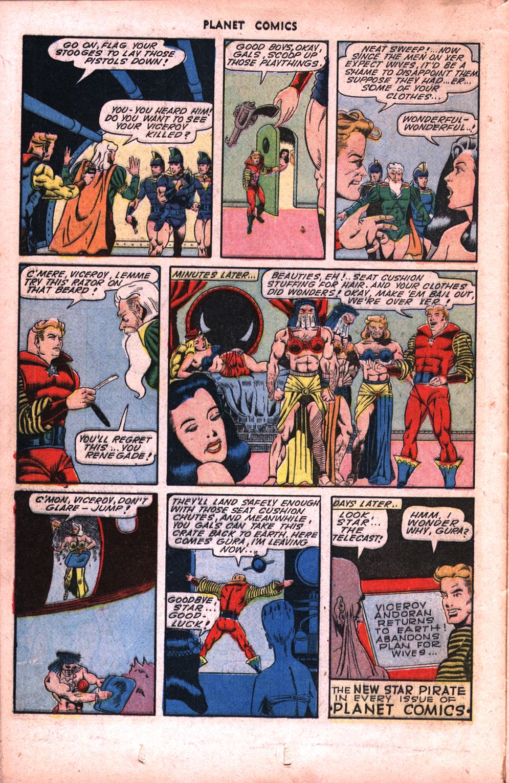 Planet Comics #34 (Fiction House), page 18. Public domain (US).