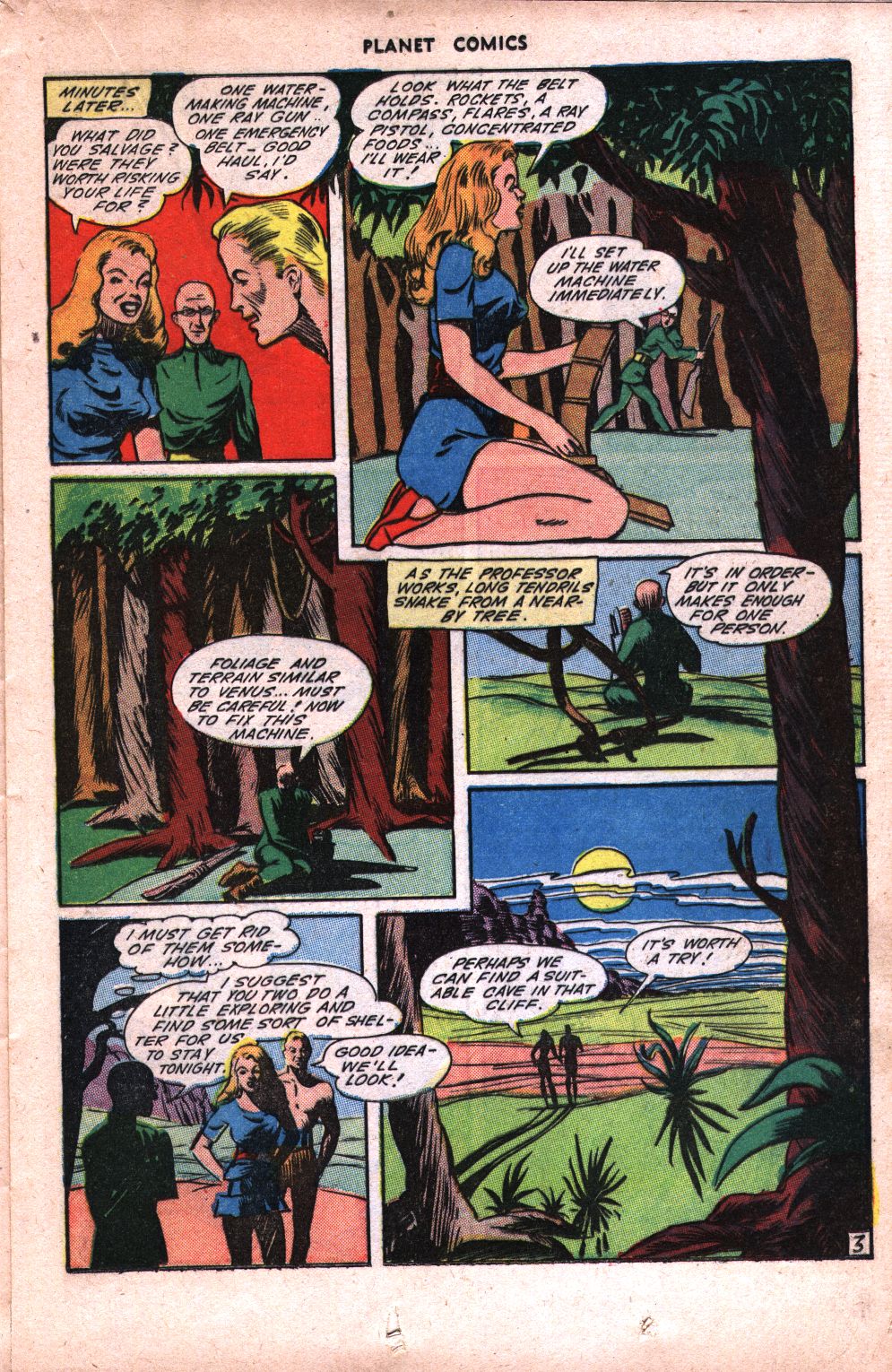 Planet Comics #34 (Fiction House), page 21. Public domain (US).