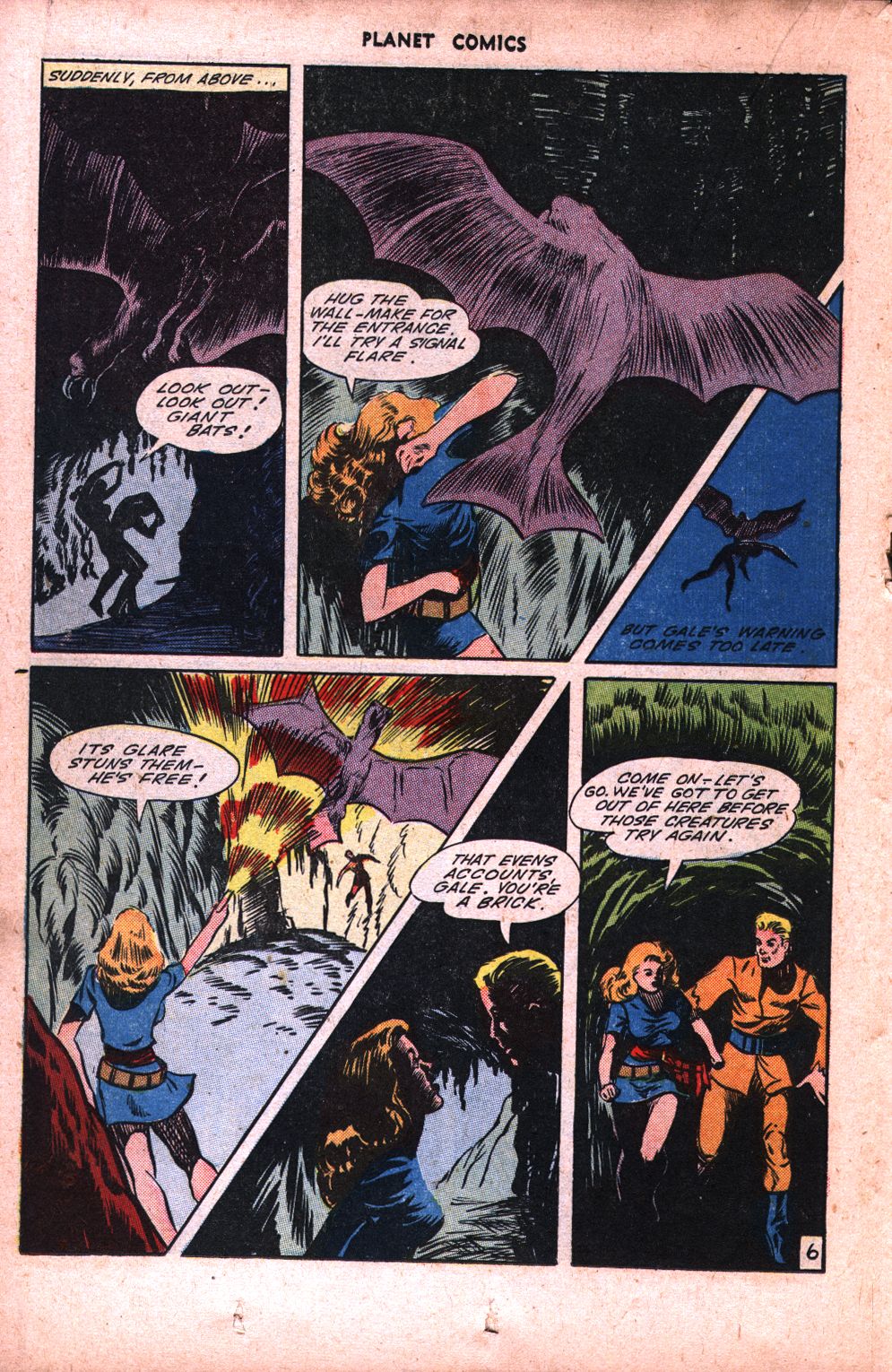 Planet Comics #34 (Fiction House), page 24. Public domain (US).