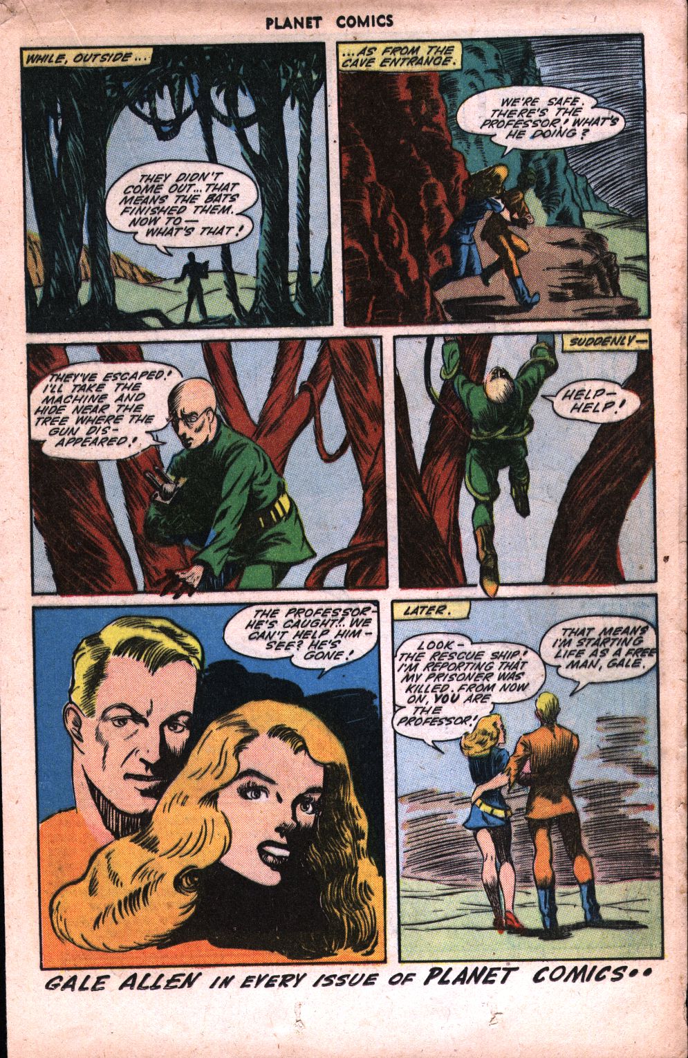 Planet Comics #34 (Fiction House), page 25. Public domain (US).