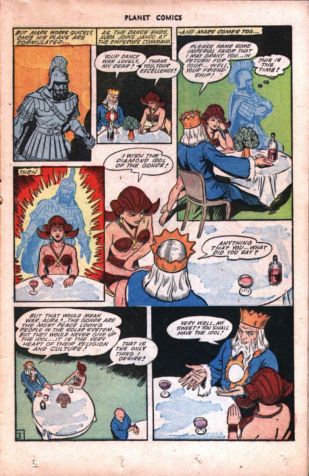Planet Comics #34 (Fiction House), page 33. Public domain (US).