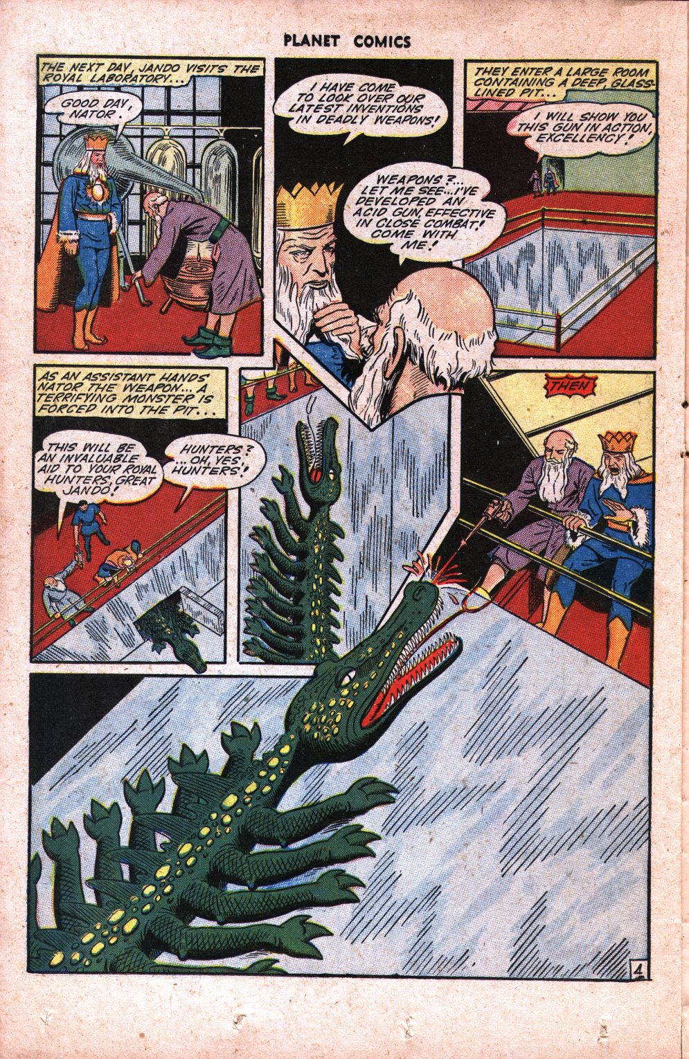 Planet Comics #34 (Fiction House), page 34. Public domain (US).