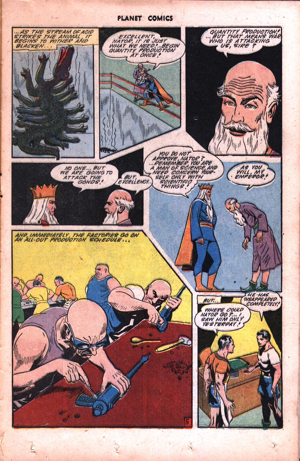 Planet Comics #34 (Fiction House), page 35. Public domain (US).