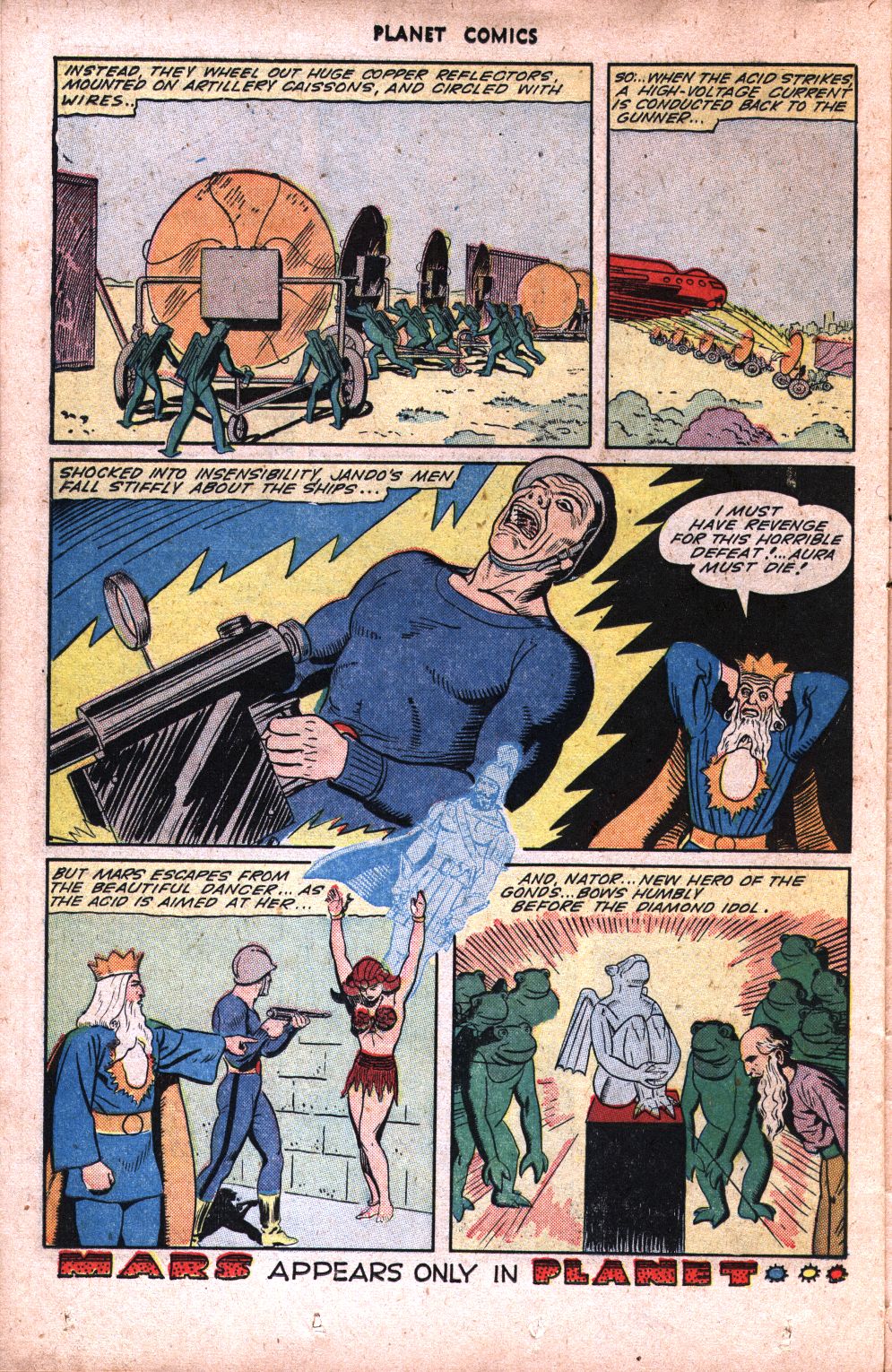 Planet Comics #34 (Fiction House), page 38. Public domain (US).