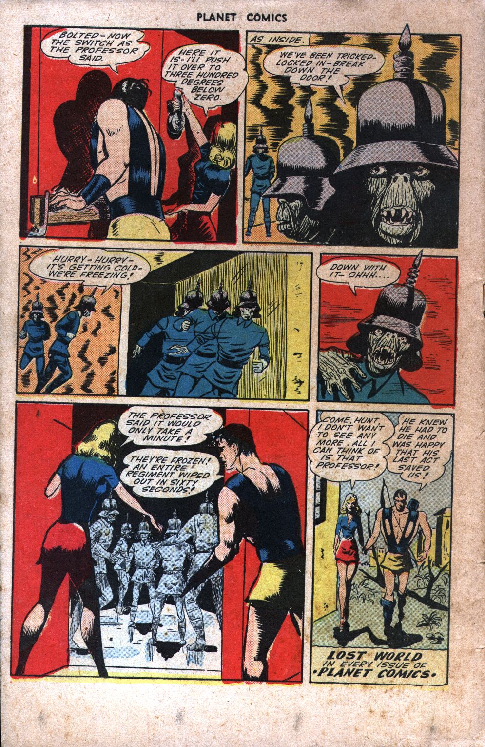 Planet Comics #34 (Fiction House), page 50. Public domain (US).