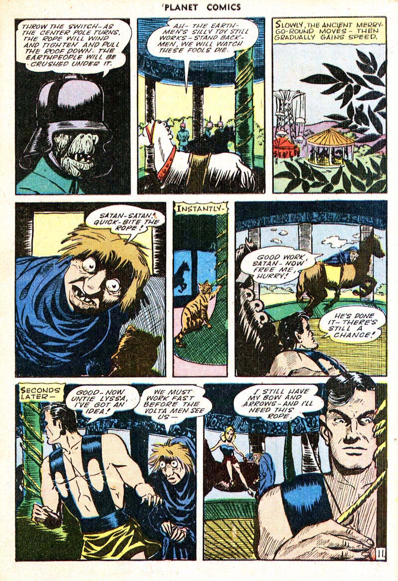 Planet Comics #35 (Fiction House), page 13. Public domain (US).