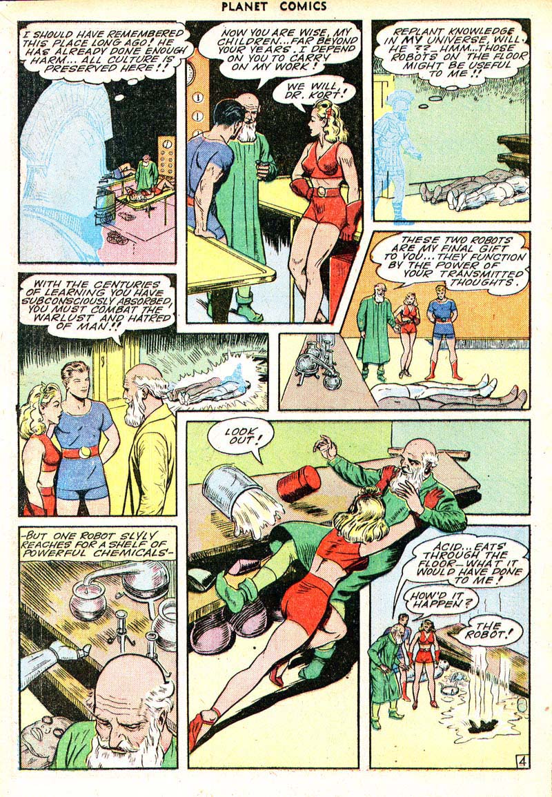 Planet Comics #35 (Fiction House), page 18. Public domain (US).