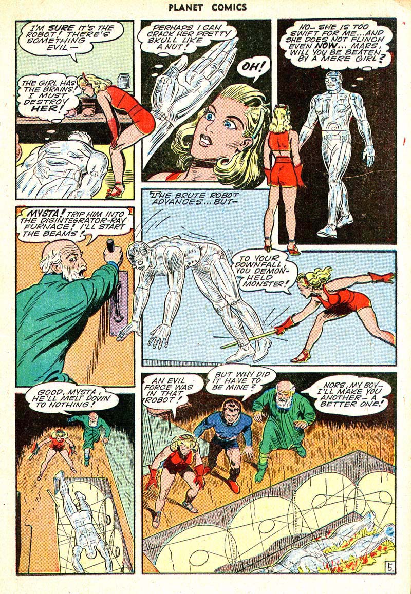 Planet Comics #35 (Fiction House), page 19. Public domain (US).