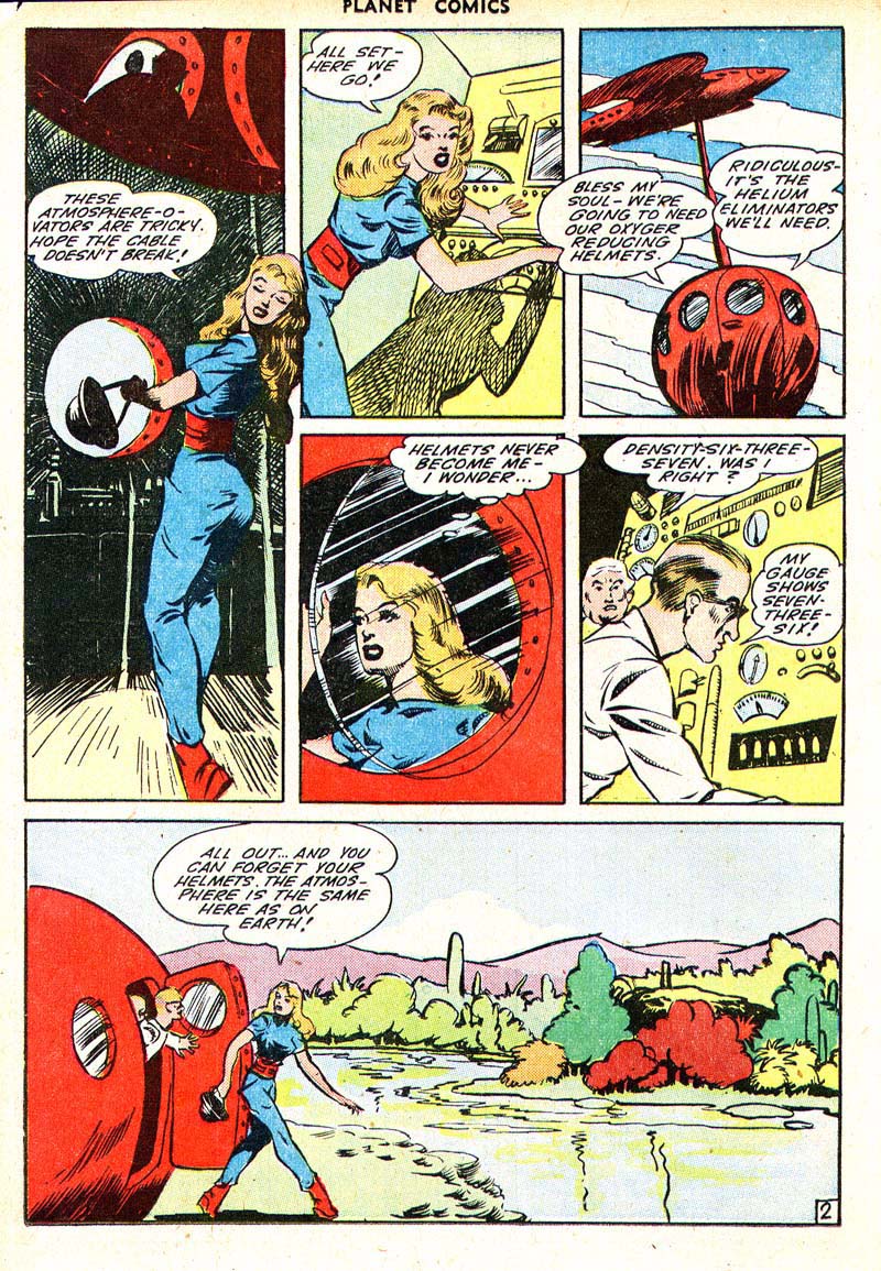 Planet Comics #35 (Fiction House), page 24. Public domain (US).