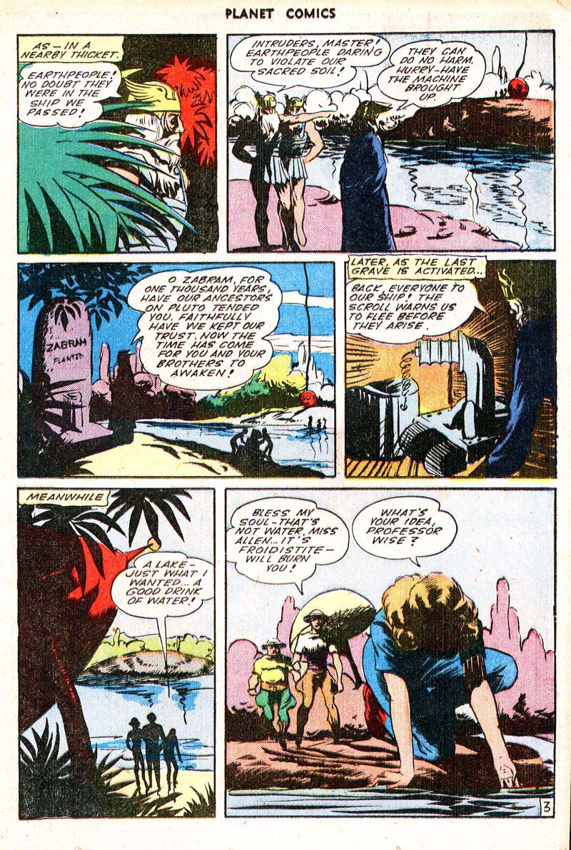 Planet Comics #35 (Fiction House), page 25. Public domain (US).