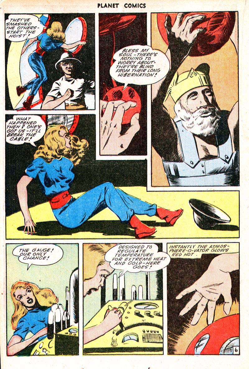 Planet Comics #35 (Fiction House), page 28. Public domain (US).
