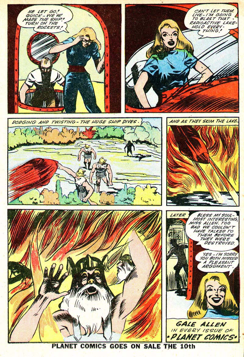 Planet Comics #35 (Fiction House), page 29. Public domain (US).