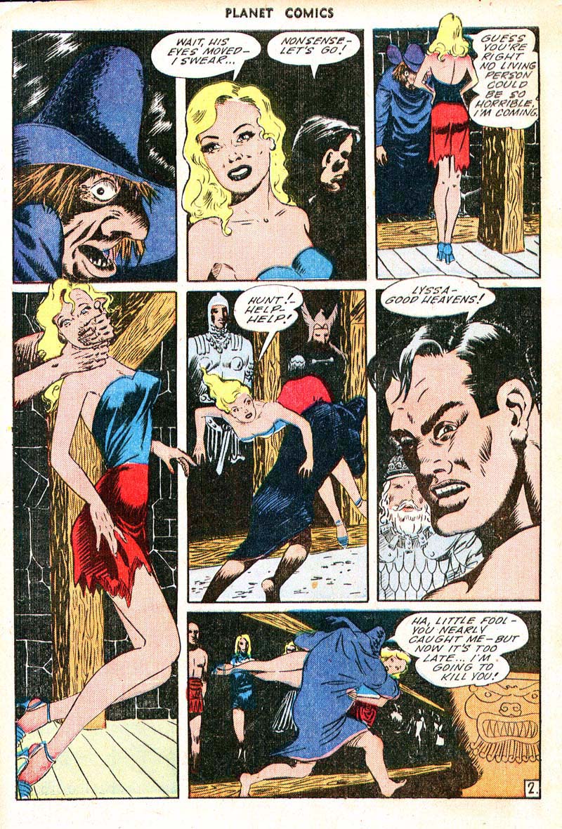 Planet Comics #35 (Fiction House), page 4. Public domain (US).