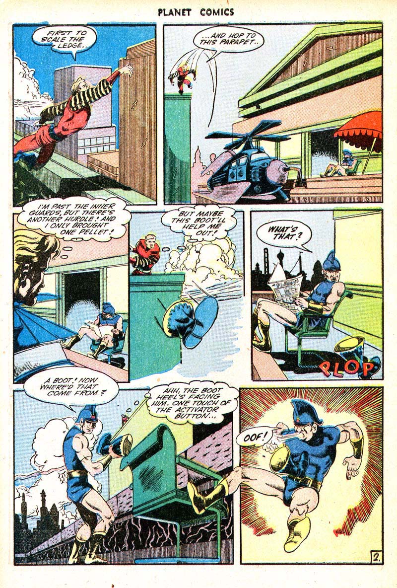 Planet Comics #35 (Fiction House), page 44. Public domain (US).