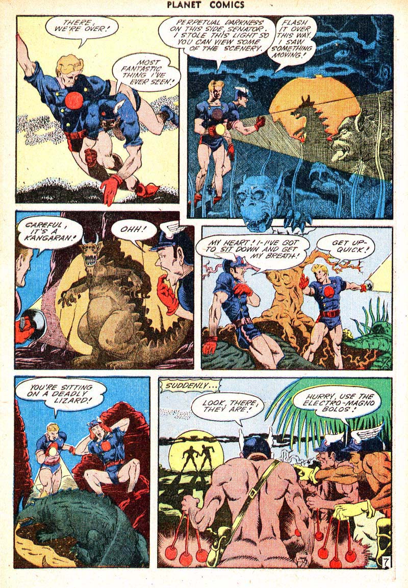 Planet Comics #35 (Fiction House), page 49. Public domain (US).