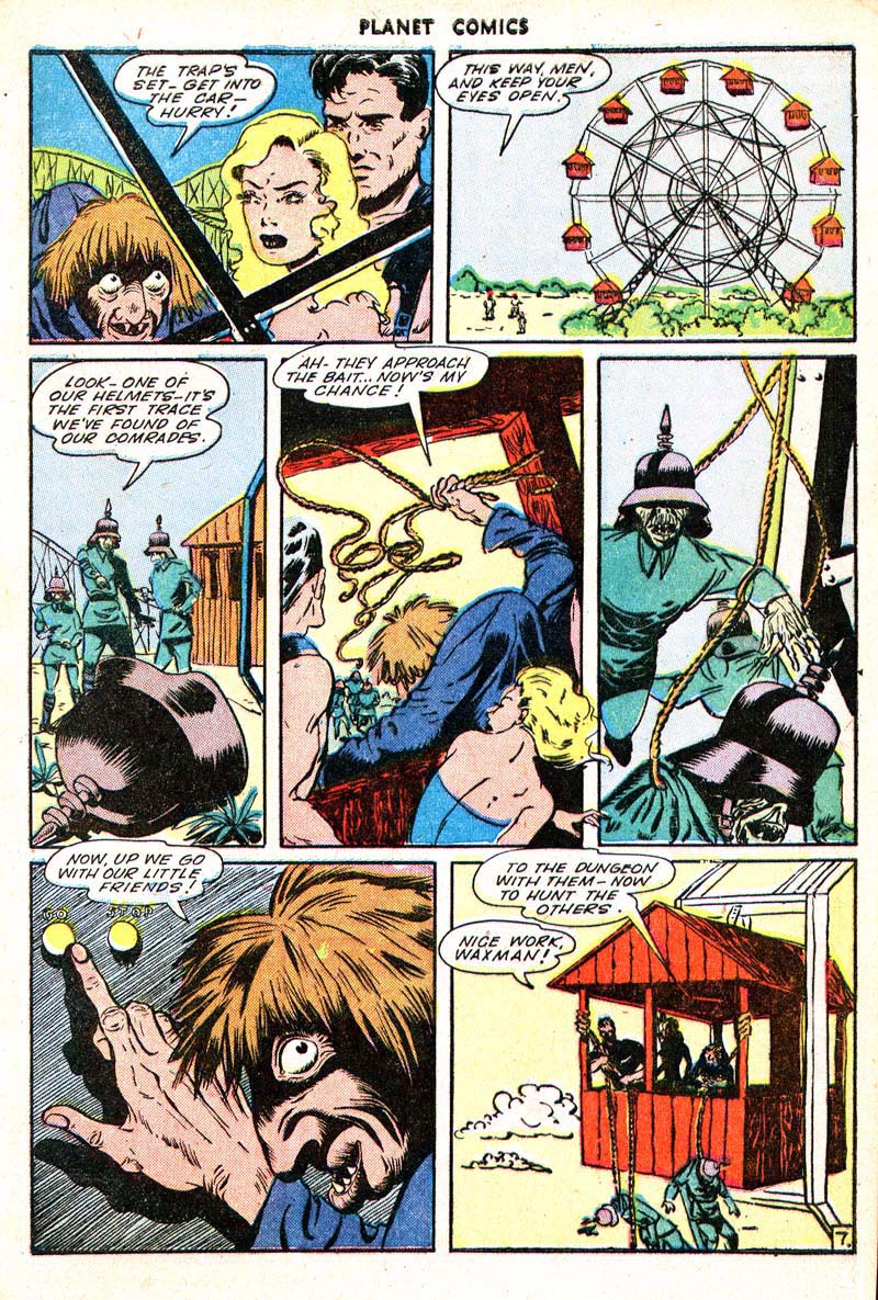 Planet Comics #35 (Fiction House), page 9. Public domain (US).