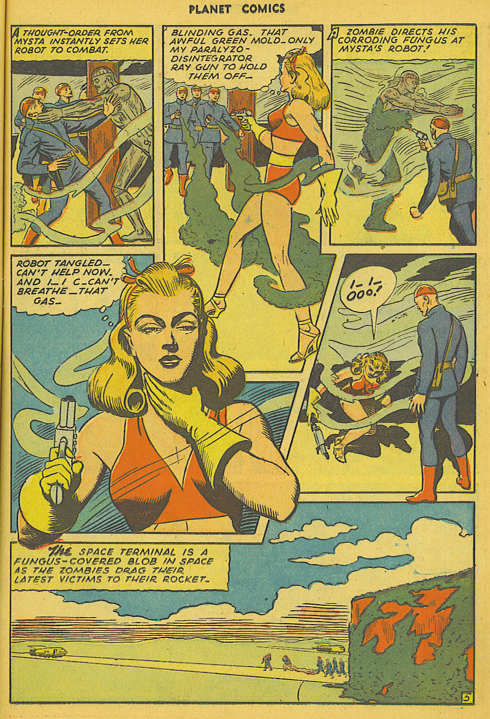 Planet Comics #36 (Fiction House), page 18. Public domain (US).