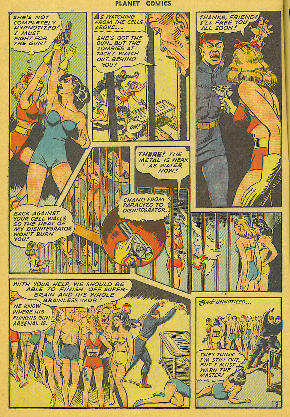 Planet Comics #36 (Fiction House), page 21. Public domain (US).