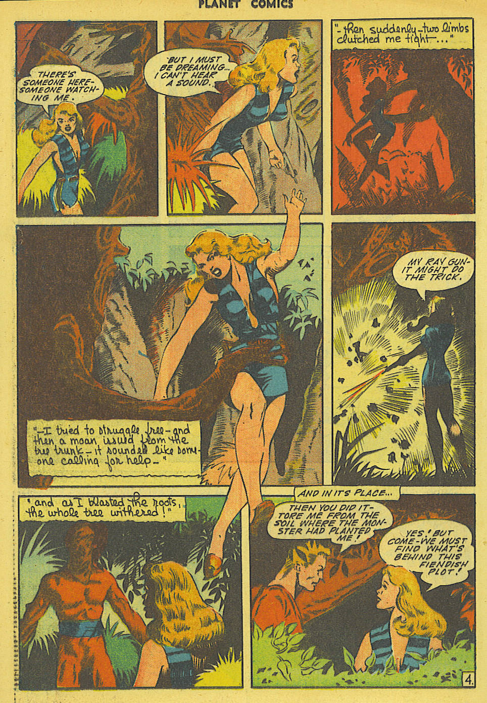 Planet Comics #36 (Fiction House), page 27. Public domain (US).