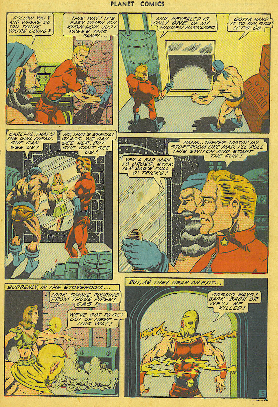 Planet Comics #36 (Fiction House), page 38. Public domain (US).