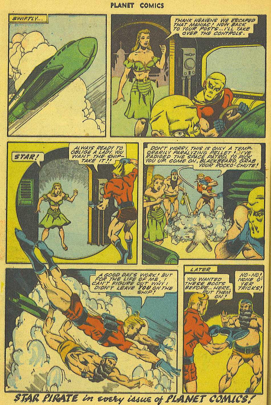 Planet Comics #36 (Fiction House), page 41. Public domain (US).