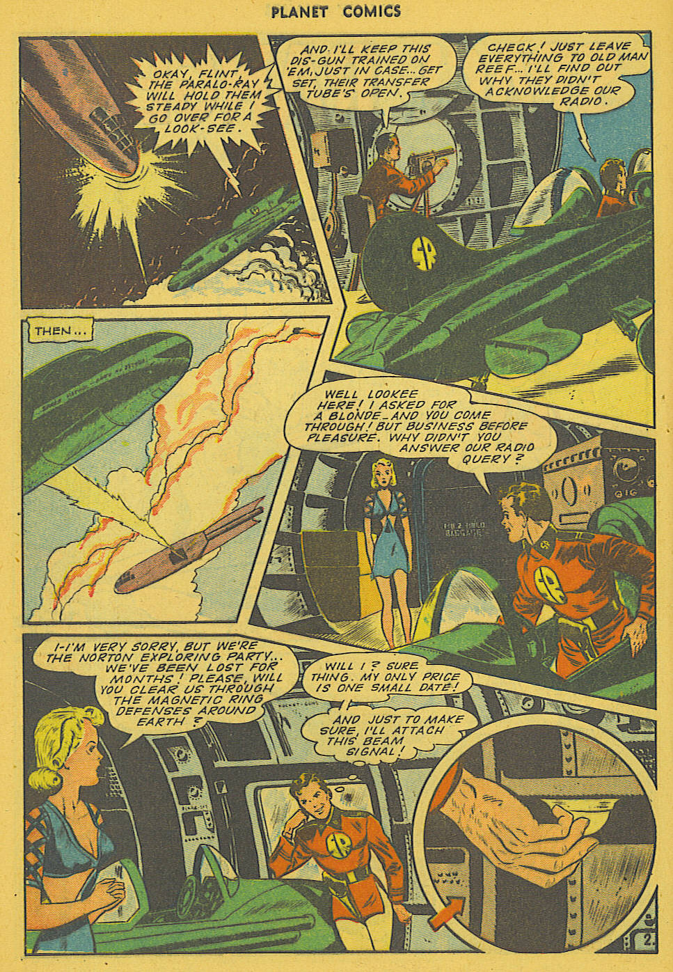 Planet Comics #36 (Fiction House), page 43. Public domain (US).