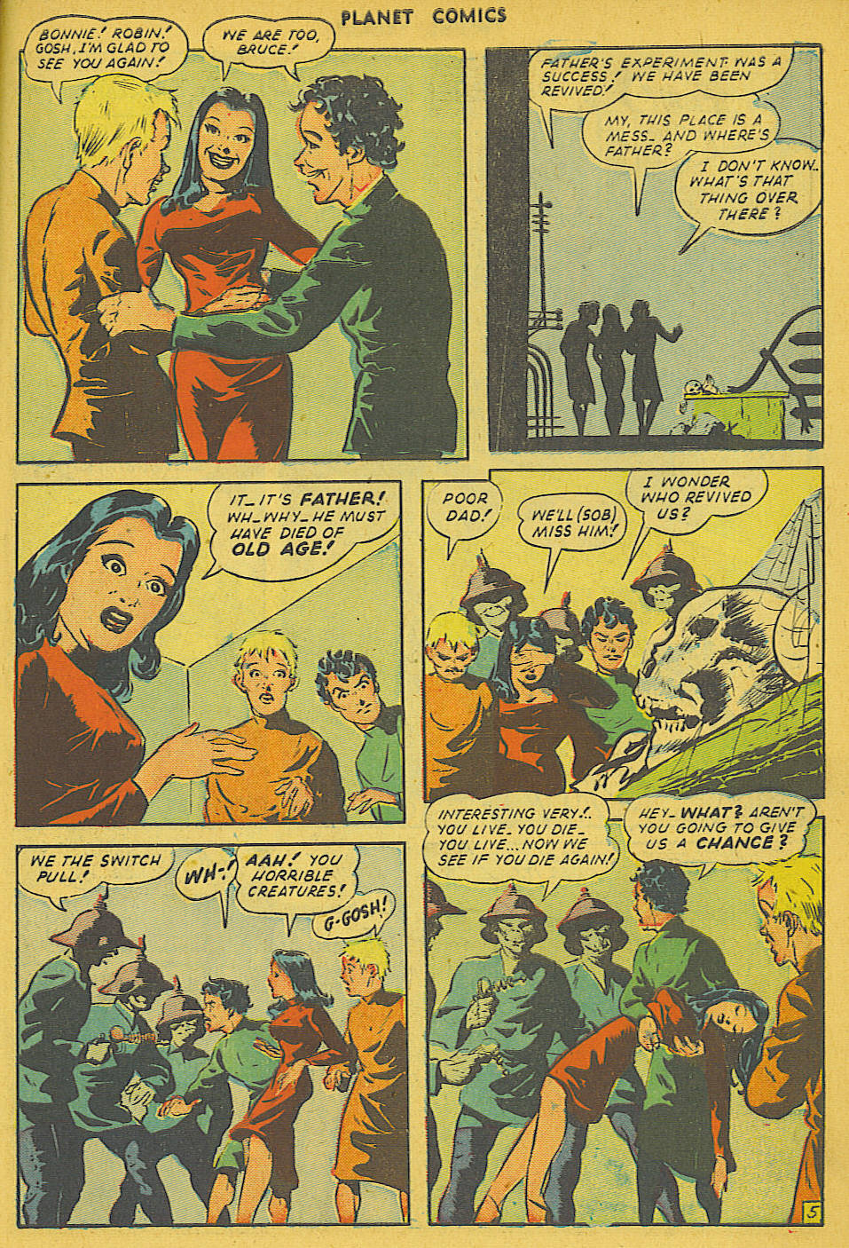 Planet Comics #36 (Fiction House), page 6. Public domain (US).
