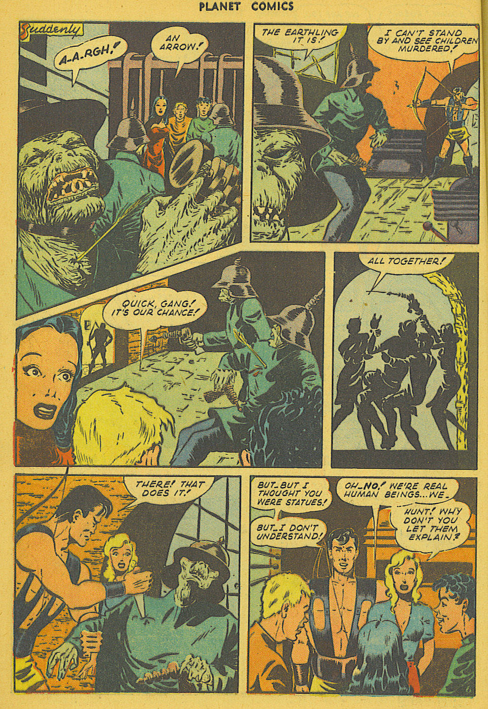 Planet Comics #36 (Fiction House), page 7. Public domain (US).