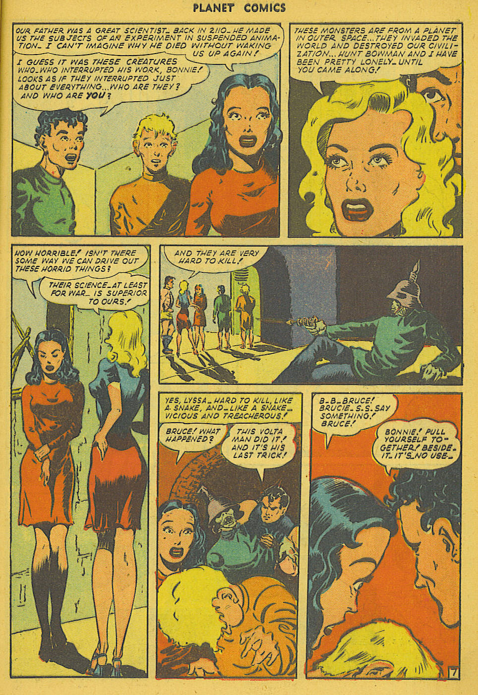 Planet Comics #36 (Fiction House), page 8. Public domain (US).