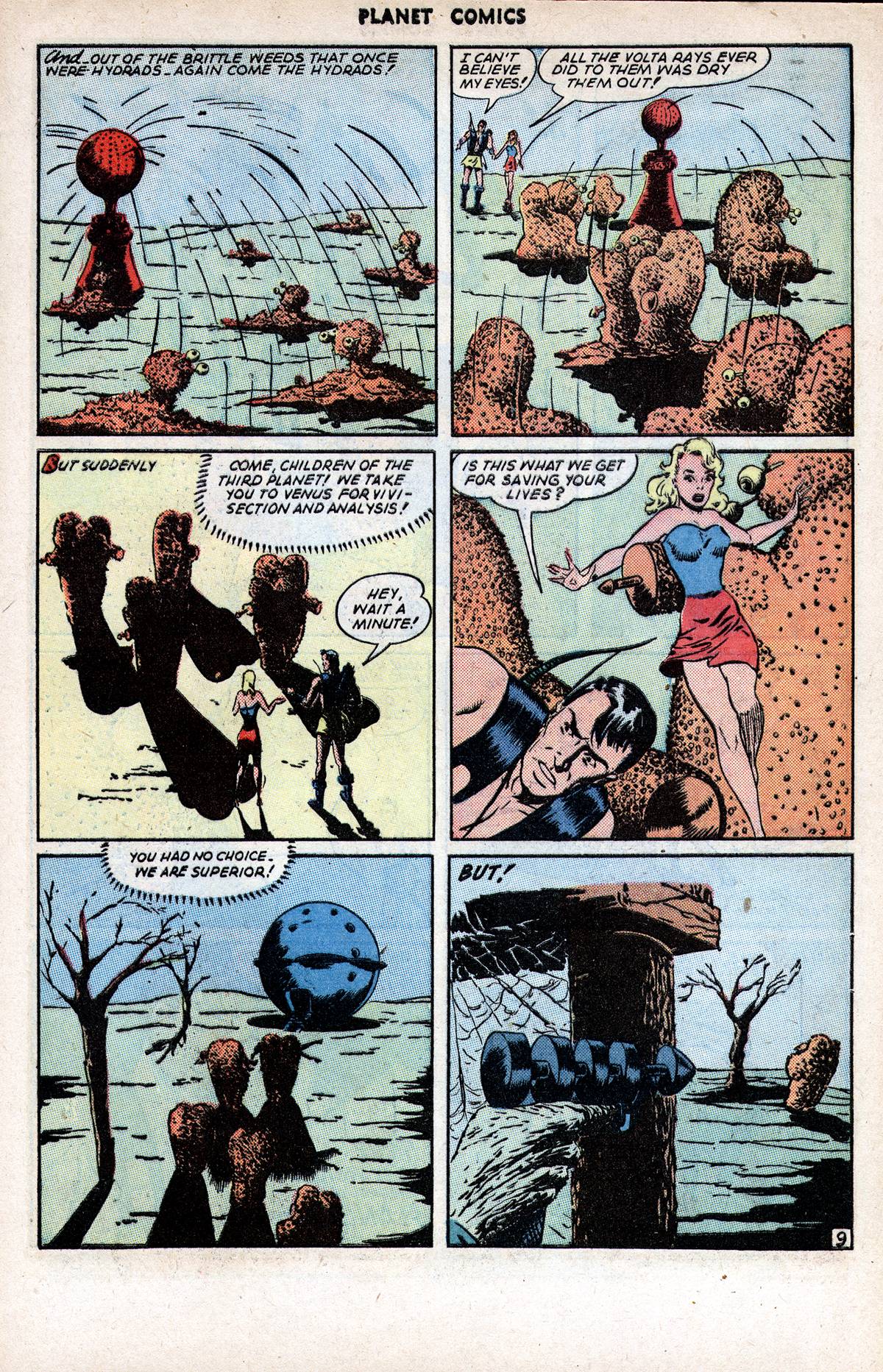 Planet Comics #37 (Fiction House), page 11. Public domain (US).