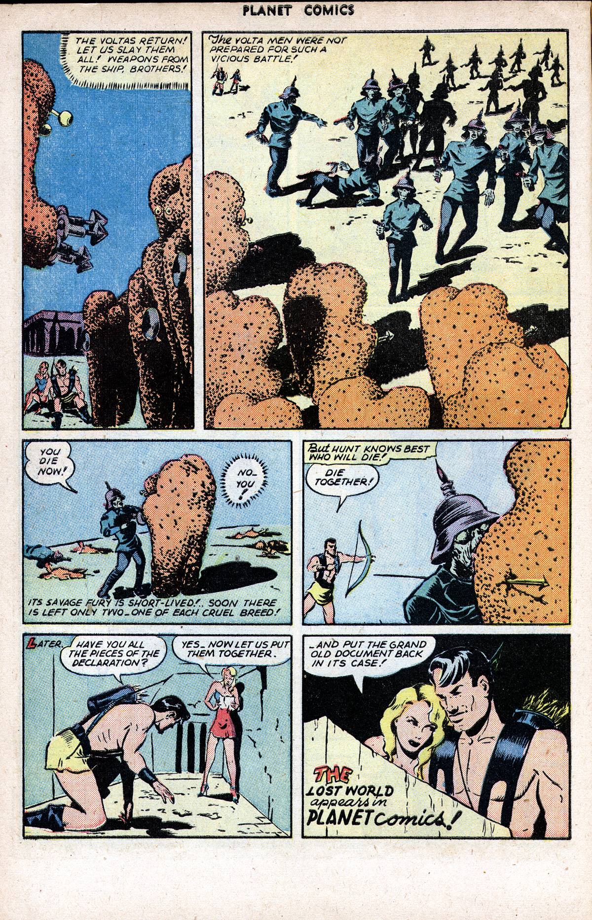 Planet Comics #37 (Fiction House), page 12. Public domain (US).