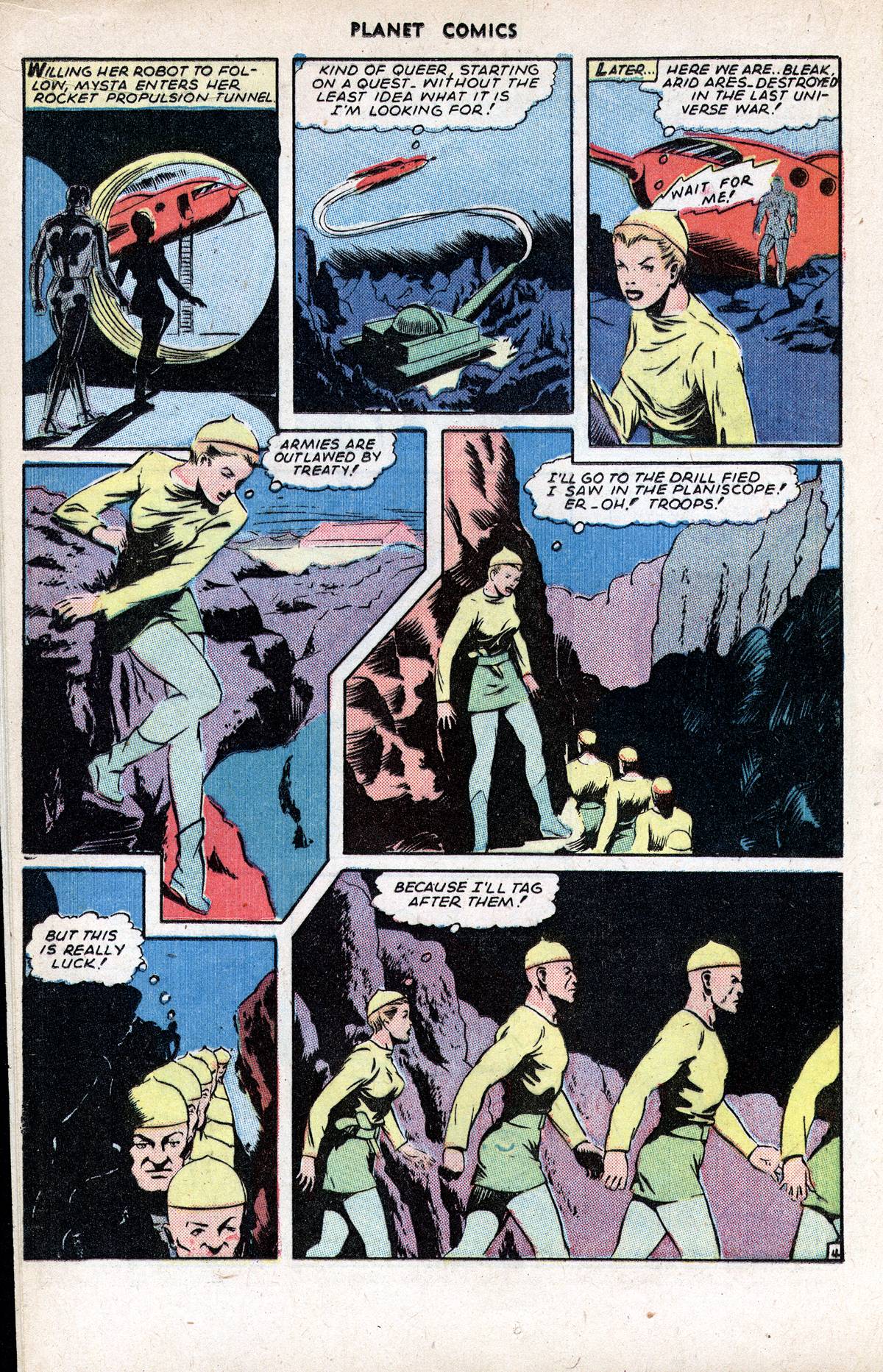 Planet Comics #37 (Fiction House), page 16. Public domain (US).