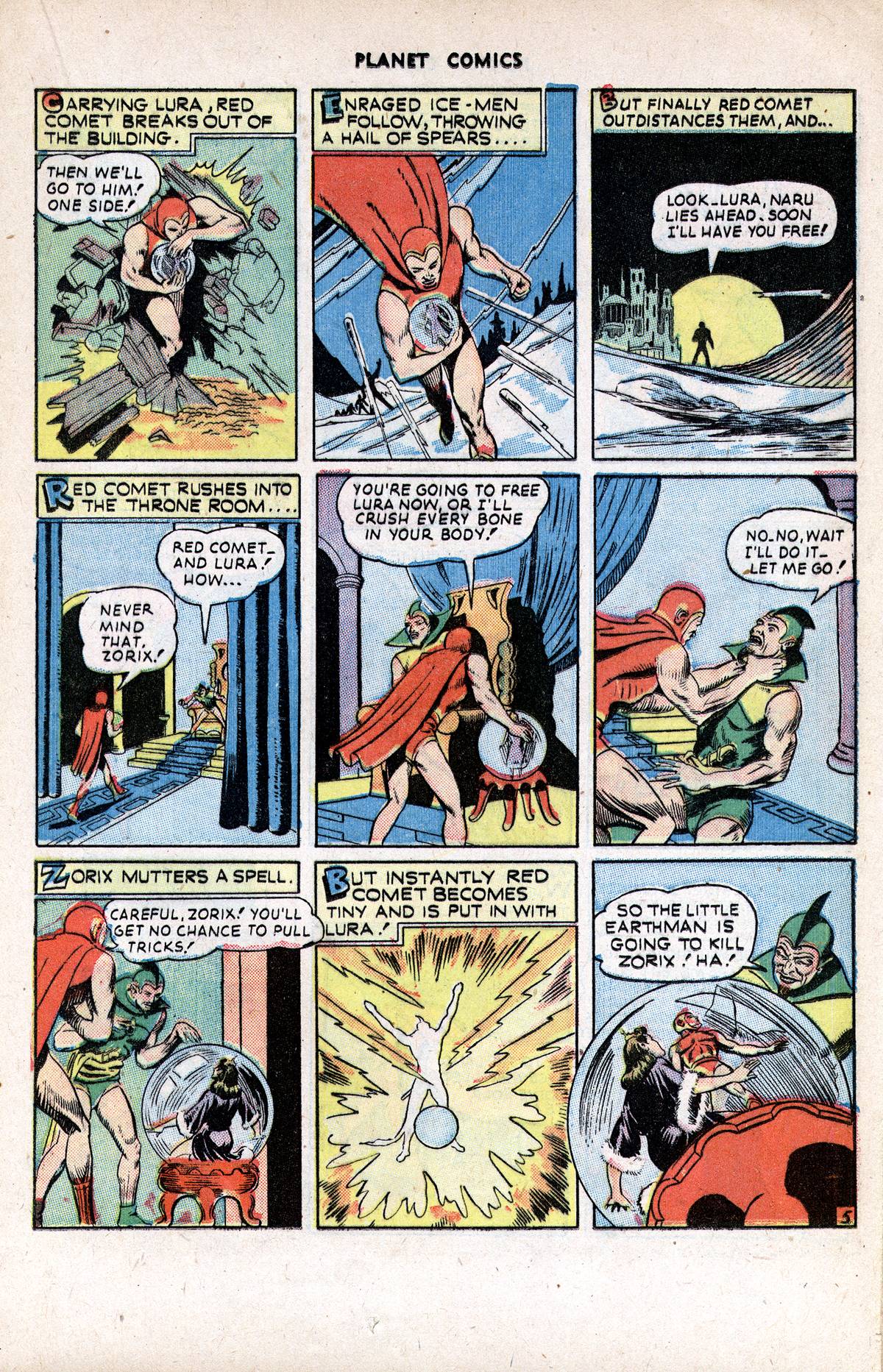 Planet Comics #37 (Fiction House), page 25. Public domain (US).