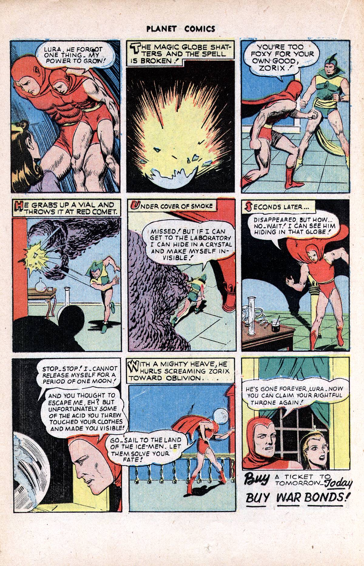 Planet Comics #37 (Fiction House), page 26. Public domain (US).