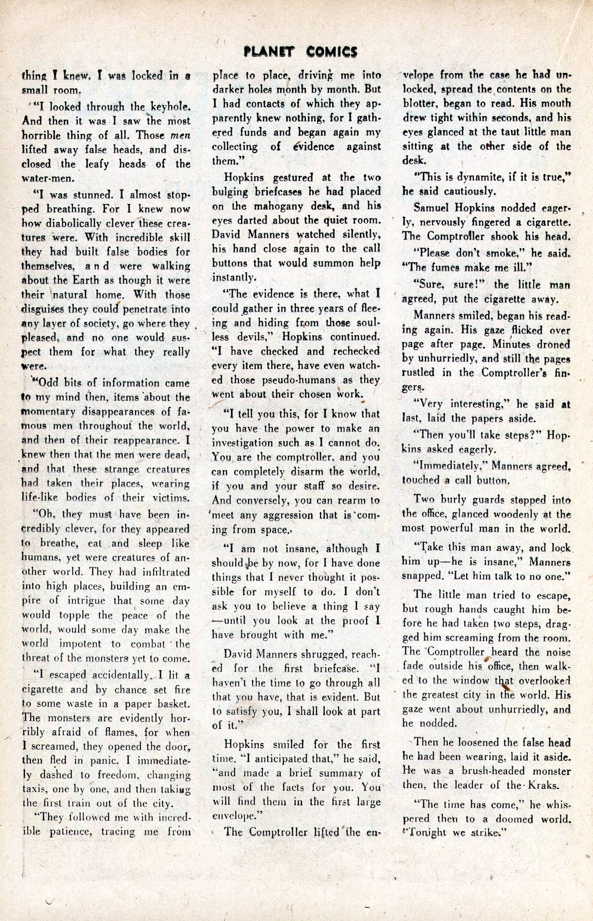 Planet Comics #37 (Fiction House), page 28. Public domain (US).