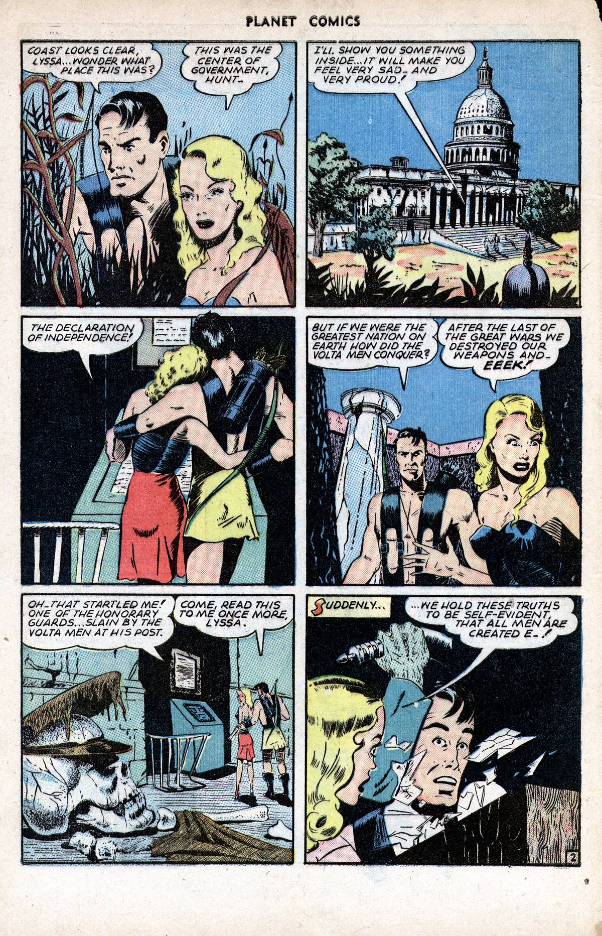Planet Comics #37 (Fiction House), page 4. Public domain (US).