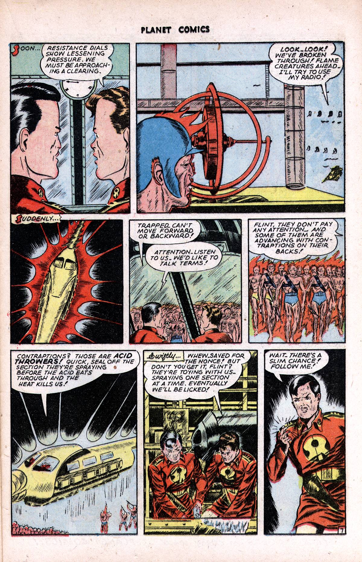 Planet Comics #37 (Fiction House), page 35. Public domain (US).