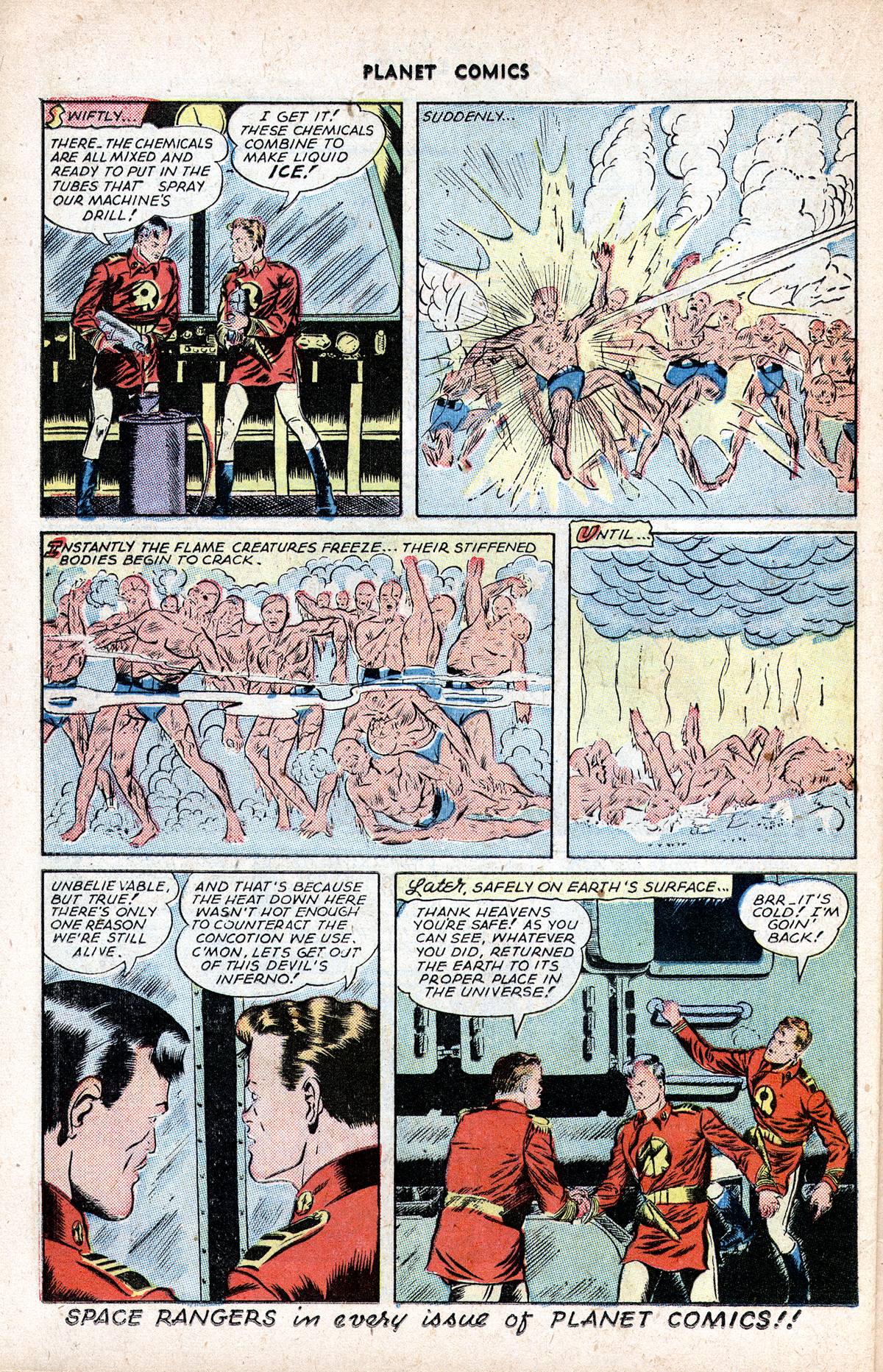Planet Comics #37 (Fiction House), page 36. Public domain (US).