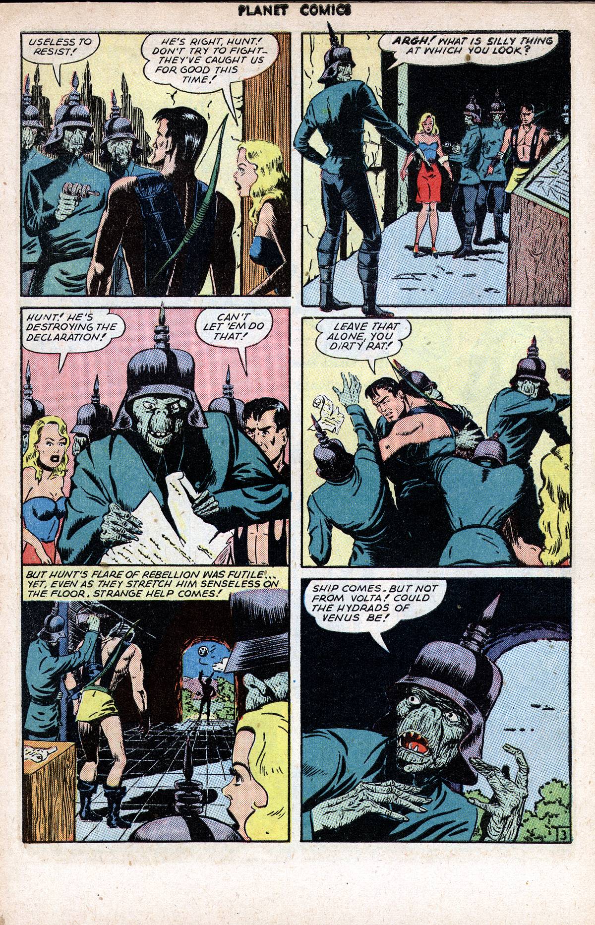 Planet Comics #37 (Fiction House), page 5. Public domain (US).