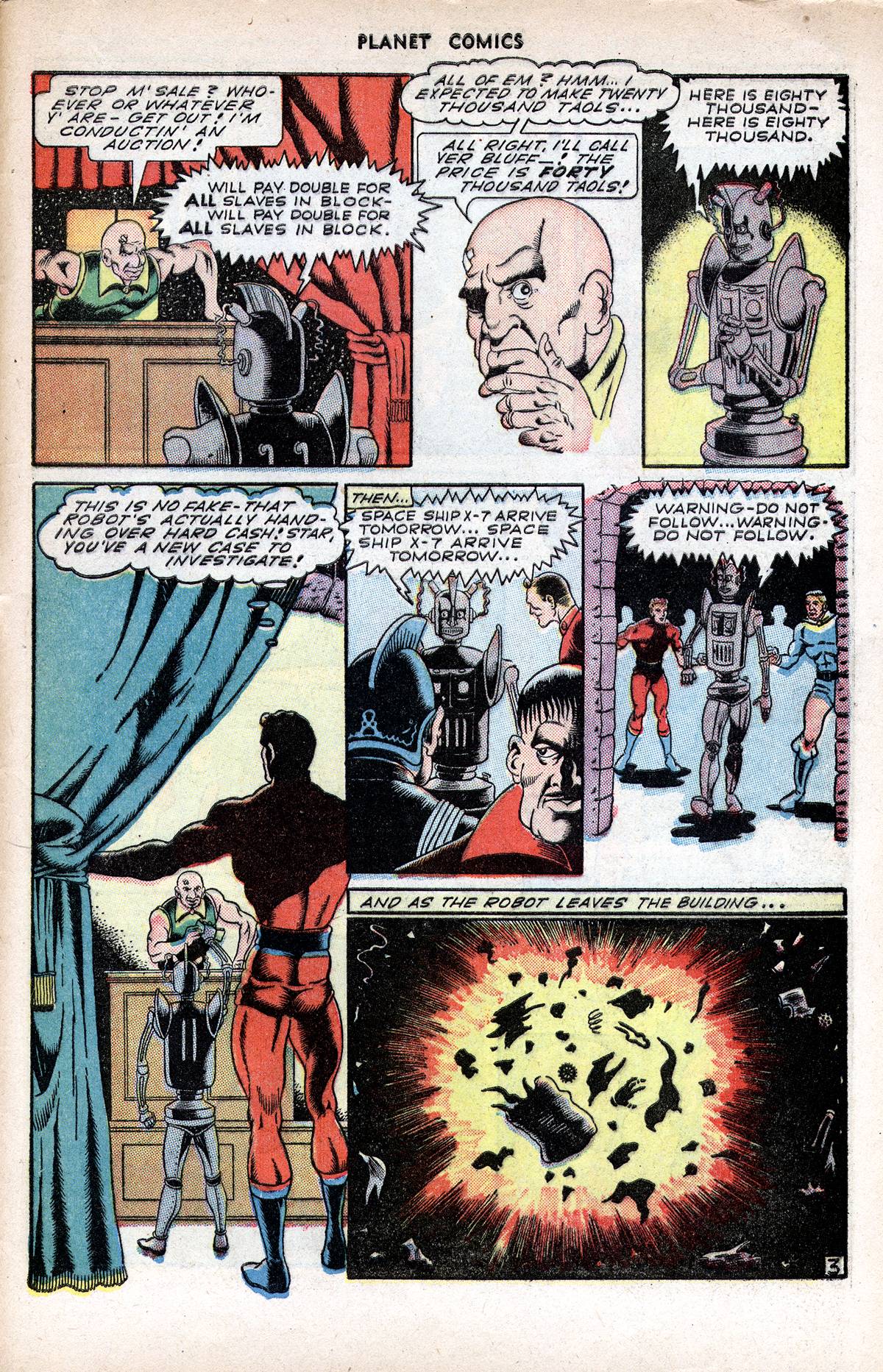 Planet Comics #37 (Fiction House), page 45. Public domain (US).